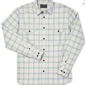 Lightweight Alaskan Guide Shirt. White and Grey Large